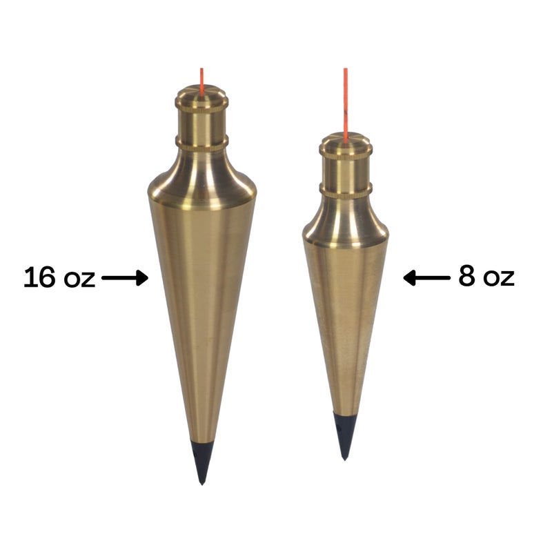 AWF PRO Plumb Bob Kit - 16 oz and 8 oz Solid Brass Plumb Bobs, 14 ft Retractable Line Reel with Magnetic Base, 2 Pencils, Pencil Sharpener, Carrying Case - Image 5